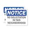 Signmission No Solicitation In This Neighborhood OSHA Notice Sign, Vinyl Decal, 10in W x 7in L, 2PK OS-2PACK-NS-D-710-L-14815 - alternate 1